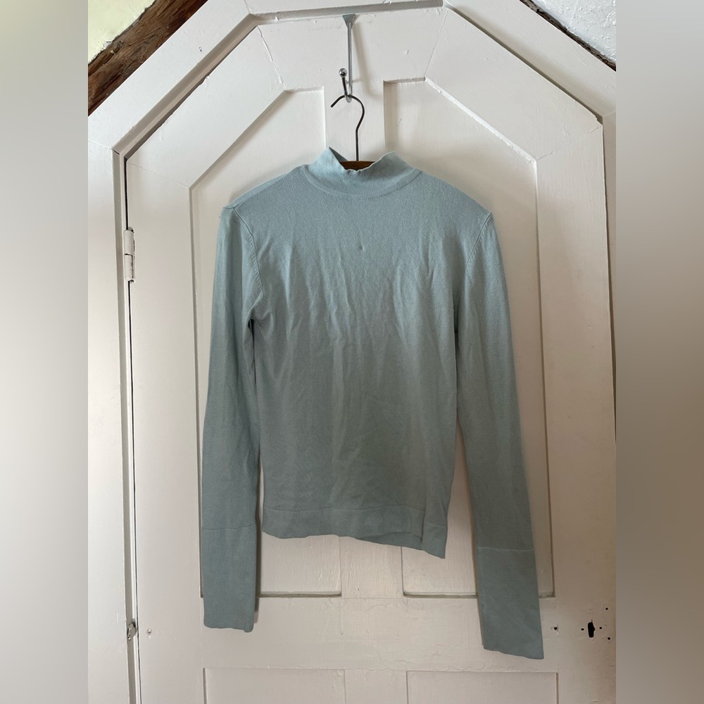 NWT Zara light blue mock neck sweater medium